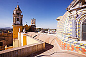 Dach der Kirche von San Fransisco, Acatepec, Cholula, Mexiko