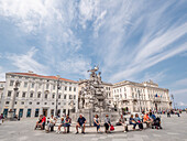 Palaces and fountain,Piazza dell'Unita d'Italia,Trieste,Friuli Venezia Giulia,Italy,Europe