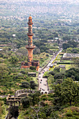 Daulatabad Fort und umliegende Landschaft, Maharashtra, Indien, Asien
