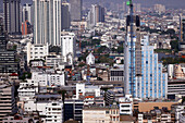 Blick auf die Skyline von Bangkok in Richtung Silom Road, Bangkok, Thailand, Südostasien, Asien