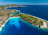 Aerial view,Alyki beach,Thassos Island,Greek Islands,Greece,Europe
