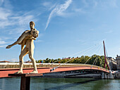 Statue The Weight of Oneself,Passarelle du Palais de Justice,Lyon,Auvergne-Rhone-Alpes,France,Europe