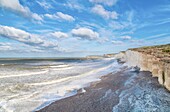 The Seven Sisters chalk cliffs at Birling Gap,South Downs National Park,East Sussex,England,United Kingdom,Europe