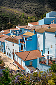 Blue painted Smurf house village of Juzcar,Pueblos Blancos region,Andalusia,Spain,Europe