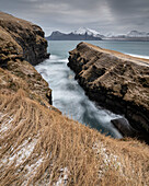 Natural harbour,Gjogv,Eysturoy Island,Faroe Islands,Denmark,Europe