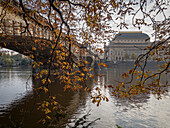 Most Legii (Legion Bridge) and the National Theatre in autumn,Prague,Czechia (Czech Republic),Europe