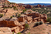 Sand pipes or chimney rocks viewed from the Angel's Palace Trail in Kodachrome Basin State Park in Utah.