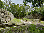 Ballcourt 1 in Plaza D of the Mayan ruins in Yaxha-Nakun-Naranjo National Park,Guatemala.