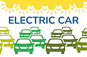 Illustrationen von Elektroautos
