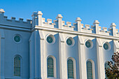 Architectural detail of the St. George Utah Temple of The Church of Jesus Christ of Latter-day Saints in St. George,Utah.