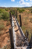 An old livestock watering trough on a former cattle ranch in southeastern Utah.