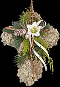 Moss cross with Christ rose