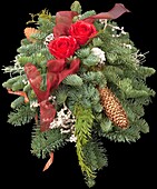 Grave with waxed roses