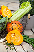 Vegetable basket (Cucurbita pepo, Apium graveolens)