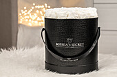 Sophias Secret® - Rose box - hat box, Ø 20 H 20 cm, leather-look black