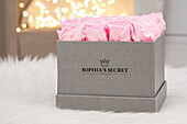 Sophia’s Secret® - Rosenbox - Würfel Box steingrau 16x16x12 cm