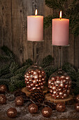 Candles with Christmas wreath