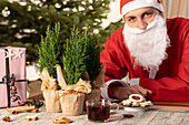 Christmas table with Santa Claus