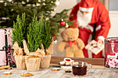 Christmas table with Santa Claus