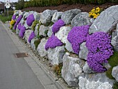 Dry-stone wall by a road