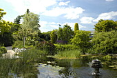 Garden design with pond