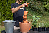Herb Tower - Mounting pots