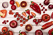Rotes Obst und Gemüse Mix