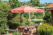 Terrace with parasol