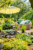 Gartenmöbel mit Sonnenschirm