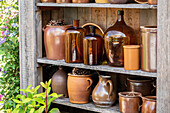 Gartendekoration - Glaswaren und Töpfe