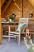 Garden furniture in the garden shed