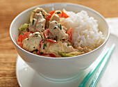 Grünes Thai-Curry und Reis