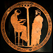 King Aigeus consulting the Pythia, illustration