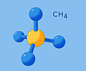 Methane molecule, illustration