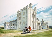 Central Buildings, Sherborne Old Castle, Dorset, illustration