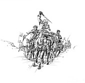 Scottish cavalry, Battle of Newburn Ford, illustration