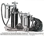 Clover's inhaler for ether and nitrous oxide, illustration
