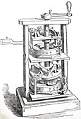 Single barrel of calculating machine, illustration