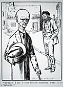 Man with large cranium, illustration