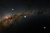 Solar System terrestrial planets, illustration