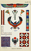 Details of Egyptian decorations, illustration