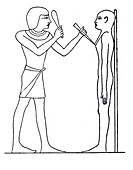 Ancient Egyptian stonemasons, illustration