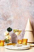 Christmas biscuit martini with sugar sprinkles