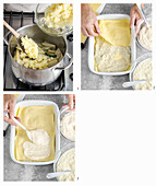 Lasagne mit Kardencreme und Trüffel-Kartoffelpüree