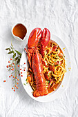 Spaghetti chitarra with lobster bisque