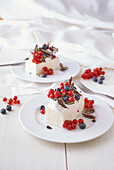 Coconut and yoghurt parfait with fresh berries