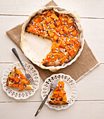 Pumpkin pie with chestnut flour