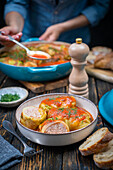 Polish golabki - cabbage rolls with meat and rice