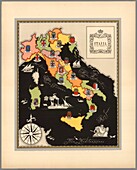 Illustrated map of Italy