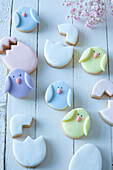 Easter egg and bird biscuits